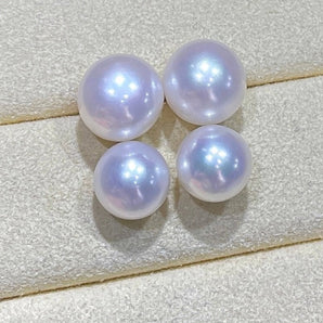 Round Flat Double Pearl Earring