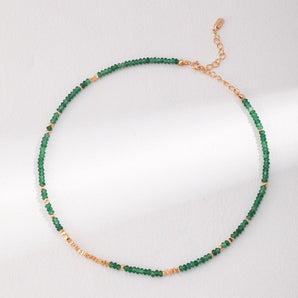 Green Gem Beaded Necklace