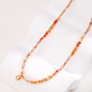 Red Onyx Beaded Necklace